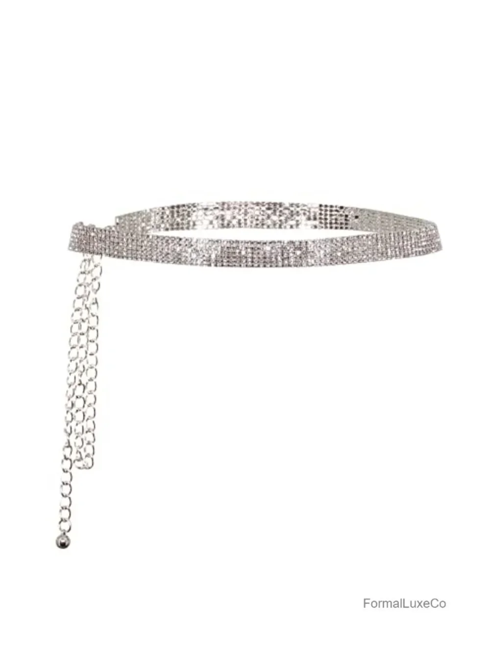 Rhinestone Chain Waist Belt for Wedding Formal Dress Sparkle Glitter